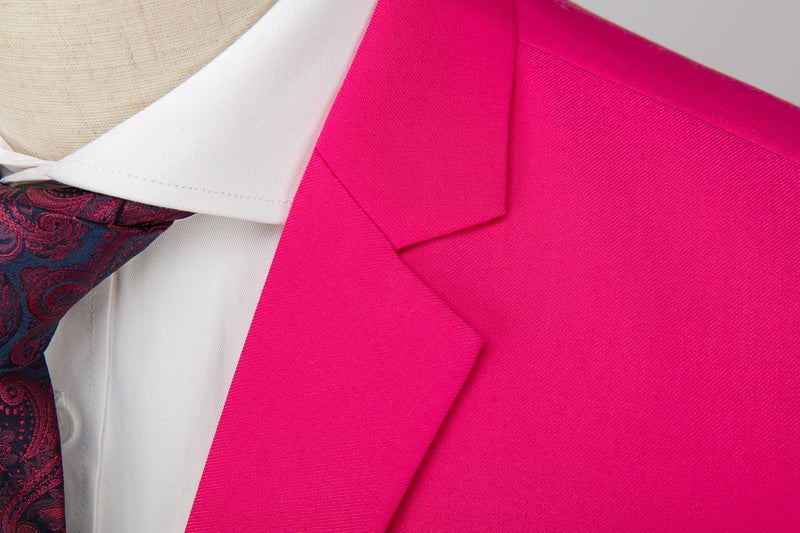 UNINUKOO Mens Blazer Jacket Casual 2 Buttons Suit Jacket Single Breasted Sport Coats Modern Wedding Tux Blazer US Size 44 Pink - Image 2